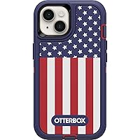 OtterBox iPhone 14 & iPhone 13 Defender Series Case - AMERICAN FLAG, Rugged & Durable, with Port Protection, Includes Holster Clip Kickstand