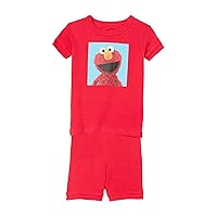 Sesame Street Boys' 2-Piece Snug-fit Organic Cotton Pajama Set, Soft & Cute for Kids