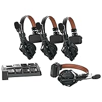 Hollyland Solidcom C1 Pro Wireless Intercom Headset System ENC Noise Cancellation Full Duplex 4-Person 1100ft Team Communication with PTT Mute Single Ear Headset for Church Drone TV Film Production