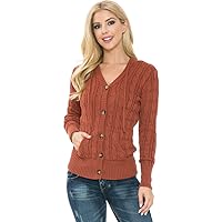 Cardigan Sweaters for Women,Hooded Sweaters for Women,Long Sleeve Open Front Buttons Knit Cardigan for Women