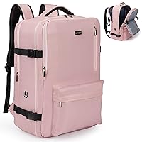 17-inch Laptop Backpack - TSA Friendly Carry-On, USB Charging Port, Waterproof, Suitable for Both Men and Women, Pink
