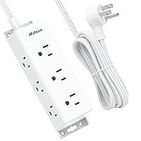 Power Strip Surge Protector 10Ft - Wall Mount, Flat Plug, Long Extension Cord with Multiple Outlets, 9 Widely Spaced Outlets and 3 Side Design, Overload Protection for Home Office