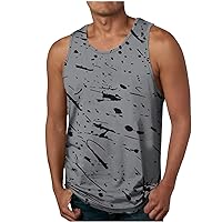Men's Summer Workout Tank Tops Casual Fitness Shirts Round Neck Sleeveless T-Shirt Basic Workout Gym Undershirt