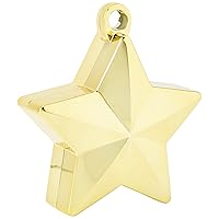 Gold Star Electroplated Balloon Weights (6 oz.) - Pack Of 1 - Perfect For Events & Parties