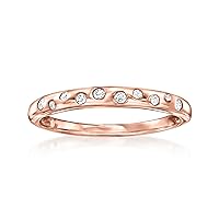 RS Pure by Ross-Simons 0.10 ct. t.w. Diamond Dotted Ring in 14kt Rose Gold. Size 9