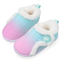 JIASUQI Kids Girls Boys Winter Warm Cozy Plush House Slippers Shoes Toddlers Fur Walking Shoes