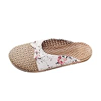 Slippers Flax House Slippers Mens Unisex Tatami Slippers Open Toe Slippers Skidproof Summer Sandals for Indoor Outdoor