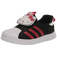 adidas Originals Superstar 360 Sneaker, Black/Vivid Red/White, 2.5 US Unisex Little Kid