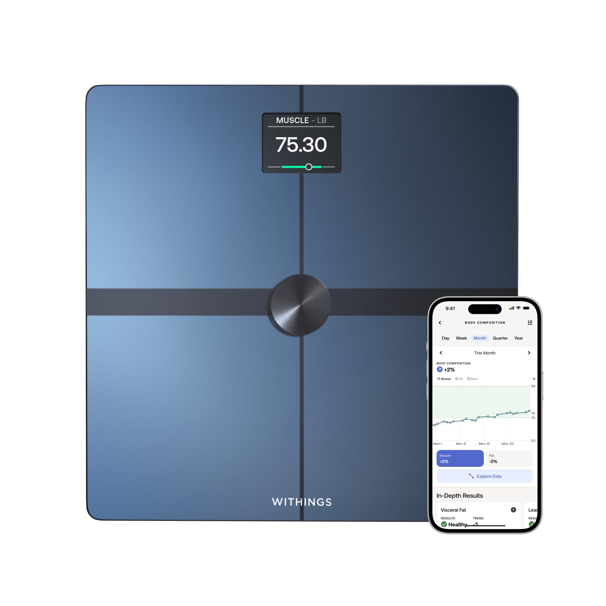 WITHINGS Body Smart - Accurate Scale for Body Weight and Fat Percentage, Body Composition Wi-Fi and Bluetooth Weight Scale, Baby Weight Scale, Smart Scale Apple Compatible, Bathroom Scale,FSA/HSA