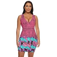 CowCow Womens Hawaii Hibiscus Tropical Flowers Floral Leaves Summer Party Draped Bodycon Dress, XS-5XL