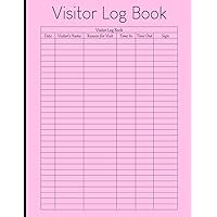 Visitor Log Book: Date, Visitor's Name, Reason for Visit, Time In, Time Out, Sign