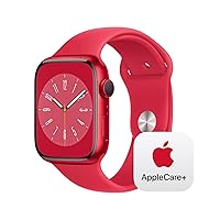 Apple Watch Series 8 [GPS + Cellular 45mm] Smart Watch w/(Product) RED Aluminum Case w/ (Product) RED Sport Band - M/L with AppleCare+ (2 Years)