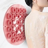 Upgrade Silicone Shower Foot Scrubber Mat - Cleans，Exfoliation，Massages Your Feet Without Bending, Wall Mounted Back Scrubber, Silicone Bath Massage Cushion Brush with Suction Cups (red)