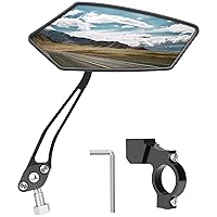 Bike Mirror, HD Wide Angle Large Handlebar Rearview Mirror, Blast-Resistant 360°Adjustable Bicycle Rear View Mirror Accessories for Mountain Road Bike Scooter Moto (Right)