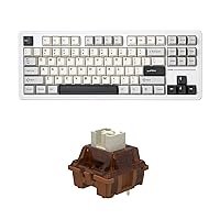 YUNZII YZ87 Gasket Mechanical Keyboard(White,Milk Switch), Custom Mechanical Keyboard Switches Set(35Pcs,Cocoa Cream)