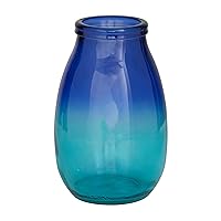Deco 79 Recycled Glass Handmade Decorative Vase Spanish Centerpiece Vase with Ombre Effect, Flower Vase for Home Decoration 7