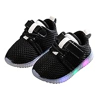 Children's Sneakers Gradient LED Light Shoes Daddy Shoes Lace Up Soft Soles Youth Shoes