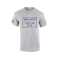 Mean Tweets and Cheap Gas 2024 Funny Political Men's Short Sleeve T-Shirt Graphic Tee