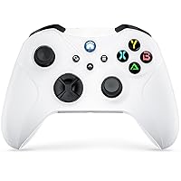 Wireless Controller for Android Windows PC Steam Games, Dual Vibration TURBO Macro Function Hall Trigger 3.5mm Headphone Jack - White (Can't Connect to Xbox for Now)