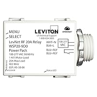 Leviton WSP20-9D0 LevNet RF 902 MHz Line Voltage Relay Receiver in 100-277V, 50/60 Hz