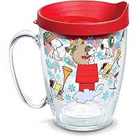 Tervis Peanuts Christmas Collage Made in USA Double Walled Insulated Tumbler Travel Cup Keeps Drinks Cold & Hot, 16oz Mug, Classic