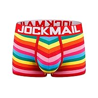 JOCKMAIL Mens Boxer Briefs Men's Underwear Cotton Mens Boxers Underwear Rainbow Stripe Men's Boxer Shorts