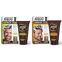 Just for Men Control GX Grey Reducing Shampoo, Gradual Hair Color for Stronger and Healthier Hair & Control GX Grey Reducing 2-in-1 Shampoo and Conditioner, Gradual Hair Color