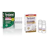 Systane Ultra Lubricant Eye Drops, 60 Count (Pack of 1), (Packaging May Vary) & Complete PF Multi-Dose Preservative Free Dry Eye Drops 20ml(Pack of 2 – 10mL Bottles) (Packaging May Vary)