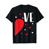 LO VE Valentines Day Matching Couples Shirt Heart Him Her T-Shirt