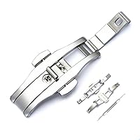Stainless Steel Butterfly Deployment Clasp Push Button Folding Buckle Replacement for Steel Watch Strap/Ceramic Watchband