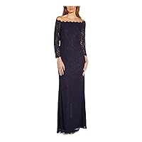 Adrianna Papell womens Off-the-shoulder Lace Gown