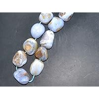 Pastel Blue Agate Stones for Bracelet Necklace Jewelry Making, Package of 5 Strings KAR-270619-012
