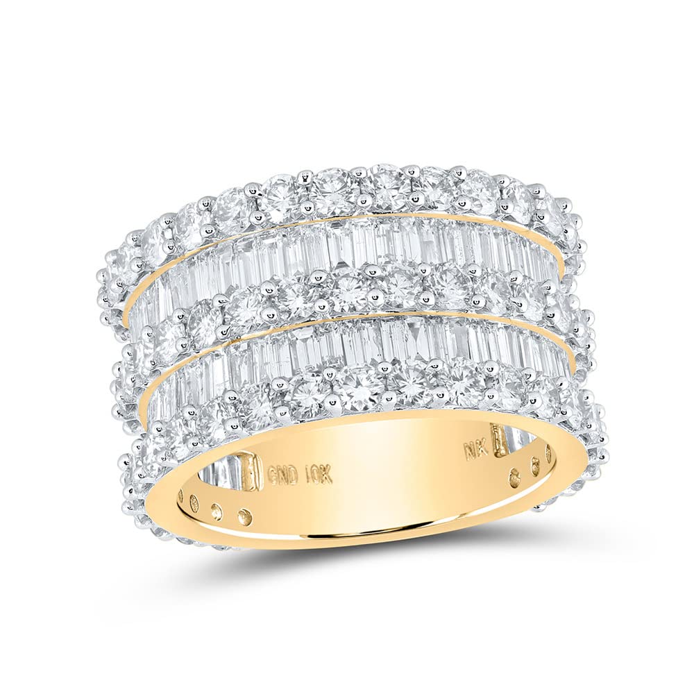 The Diamond Deal 10kt Yellow Gold Mens Round Diamond Eternity Ring 6-7/8 Cttw