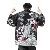 Men' Clothing Printed Kimono Chinese Windbreaker Cardigan Oversized Ancient Style