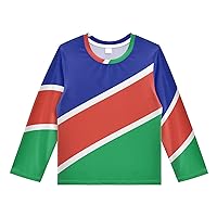 Patriot Boys' Rash Guard Shirts Namibia Country Flag Swim Shirt 3-12T