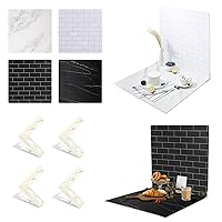 2-Sided 2 PCS Photo Backdrop Boards, Subway Tile Flat Lay Food Photography Background Board, Durable Waterproof Product Food Photography, 24x24 Inch, BEIYANG