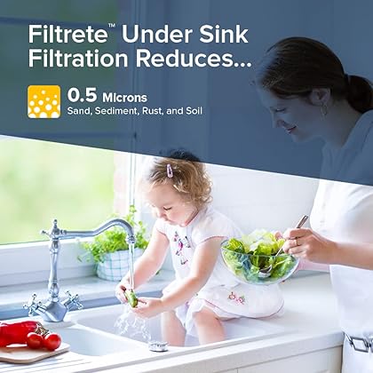 Filtrete Advanced Under Sink Quick Change Water Filtration Filter 3US-PF01, for use with 3US-PS01 System, 1 Count (Pack of 1), White