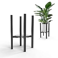 2 Pcs Adjustable Plant Stand Indoor Outdoor - Black Heavy Duty Metal Plant Holder,Mid Century Flower Stand Fits 6- To 13-inch Plant Pots,Floor Planter Stand That Can Hold Over 150 lbs,Anti-rust