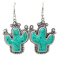 Western Cactus Fish Hook Earrings Navajo