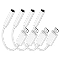 iPhone Headphone Adapter, 4 Pack Lightning to 3.5mm Jack Headphone Adapter [Apple MFi Certified] iPhone Aux Adapter Dongle for iPhone 14/14 Pro Max/13/13 Pro Max/12/12 Pro Max/11/XS/XR/X/8/7/6