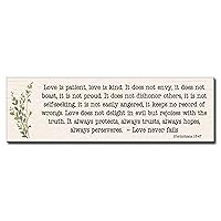 My Word! Love is Patient, Love is Kind. 1 Corinthians 13:47 Decorative Home Décor Wooden Signs, Cream