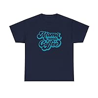 Mama Shirt for Women Mama Coffee Mother's Day T Shirts Funny Short Sleeve Casual Tops Tees (US, Alpha, X-Large, Regular, Long, Navy)