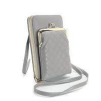 Crossbody Phone Bag, Kiss Lock Shoulder Purse for Women Small Wallet with Credit Card Slots