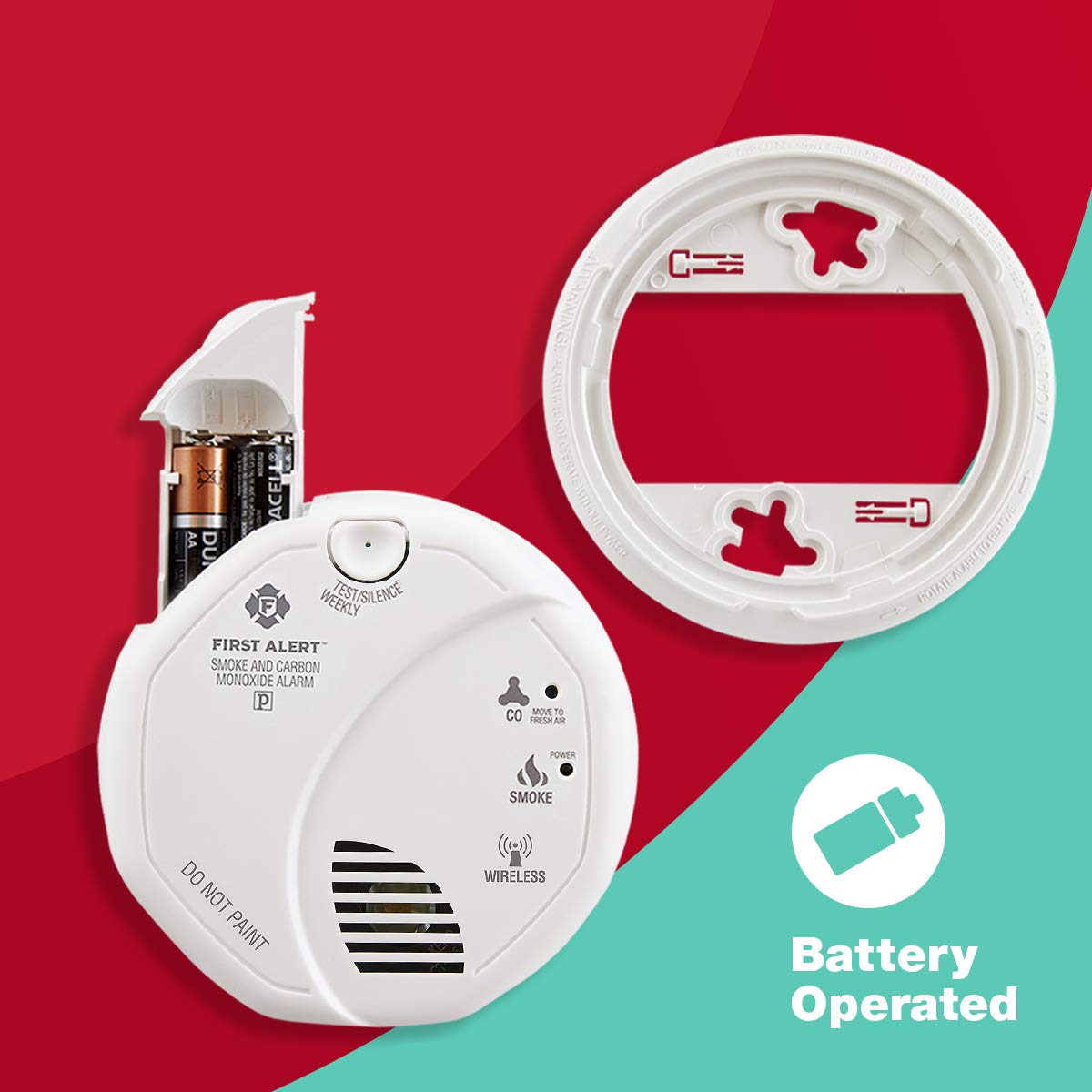 First Alert Battery Powered Z-Wave Smoke Detector & Carbon Monoxide Alarm, Works with Ring Alarm Base Station, 2nd Generation