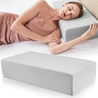 Cube Memory Foam Pillow for Side Sleepers, Square Pillows for Neck and Shoulder Pain Relief, Anti Snore Pillows with Washable Pillowcase (Gray, 24