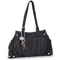 Catwalk Collection Handbags - Women's Medium Shoulder Bag - Soft Leather Slouch Bag - ALICE - Black