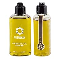 Cassia Anointing Oil from Israel, Holy Spiritual Oils Bottles from Jerusalem Blessed, Handmade with Natural Ingredients and Blessed for Wedding Ceremony, Religious Use, 3.4 Fl Oz