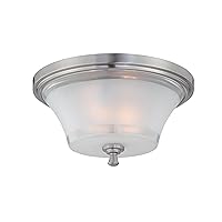 LS-5731 Flush Mount with Frosted Glass Shades, Steel Finish