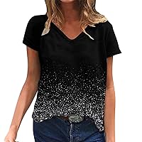 Womens Long Sleeve Tops Plus Summer Womens Short Sleeve Tops V Neck Casual Workout T Shirts Tunic Basic Tees H