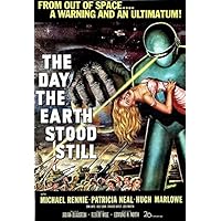 Day The Earth Stood Still 1951 36x24 Cult Science Fiction Movie Poster, Print, Decorative Accent, Wall Art, Multi-Color